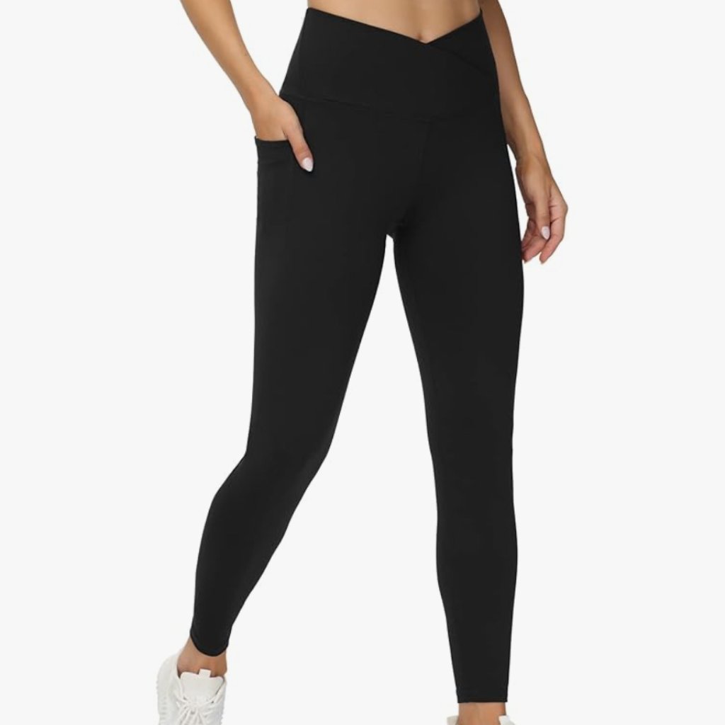 V Cross Waist Workout Leggings - Tummy Control